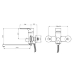 Смеситель для ванны, РМС, с картриджем, хром, SL133-006E
