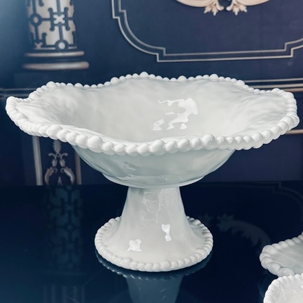 Lenardi 305-247 Фруктовница 30,5см МАРИНЕТ на ножке в под.уп.(х4)Фарфор
