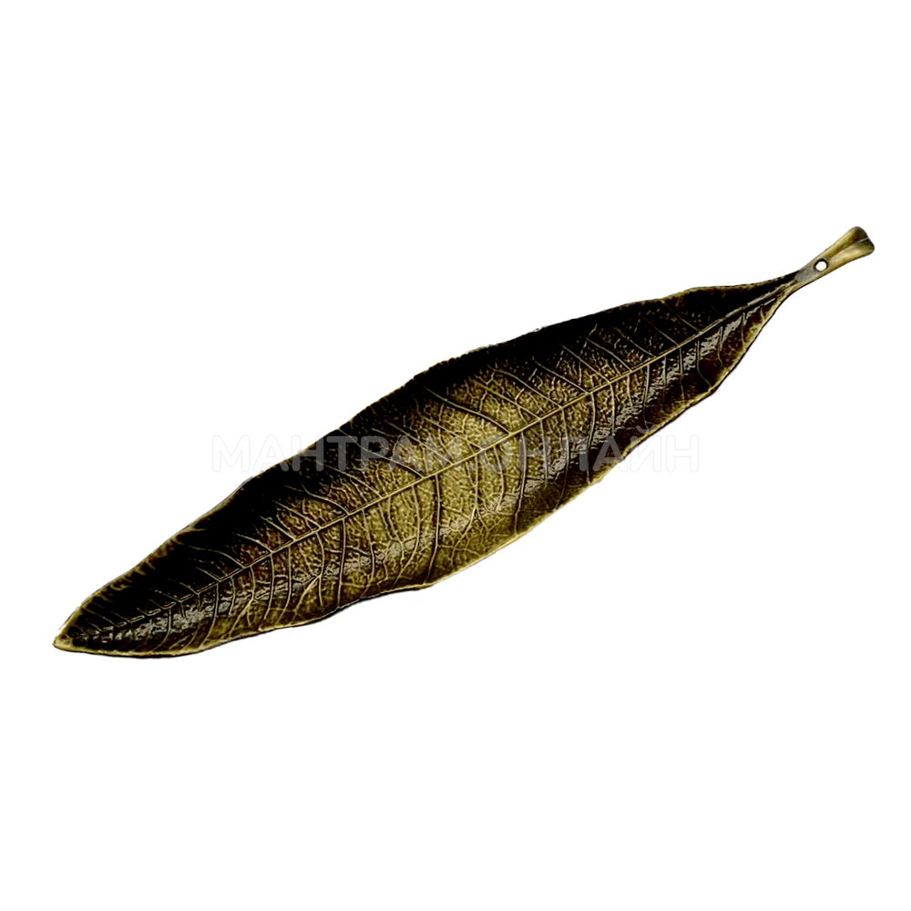 Подставка под благовония Лист силумин цвет антик зеленый 21 см