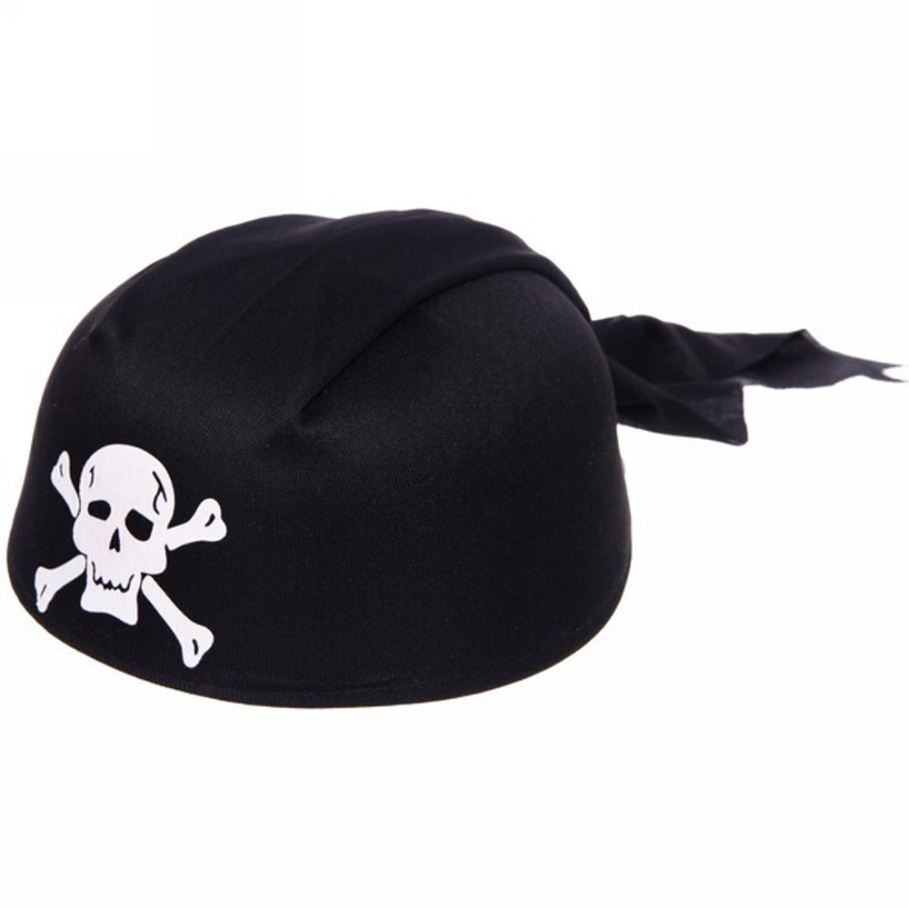 Шляпа-бандана карнавальная «Пират» черный с белым