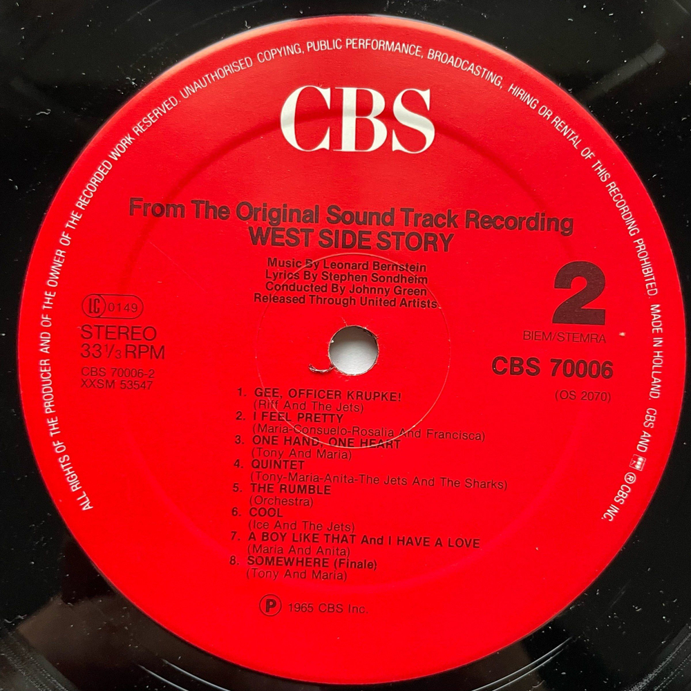 Винтажная виниловая пластинка LP Leonard Bernstein West Side Story вестсайдская История (Нидерланды 1975)
