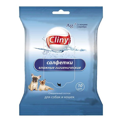 Cliny Салфетки влажные гигиенические для собак и кошек 10шт