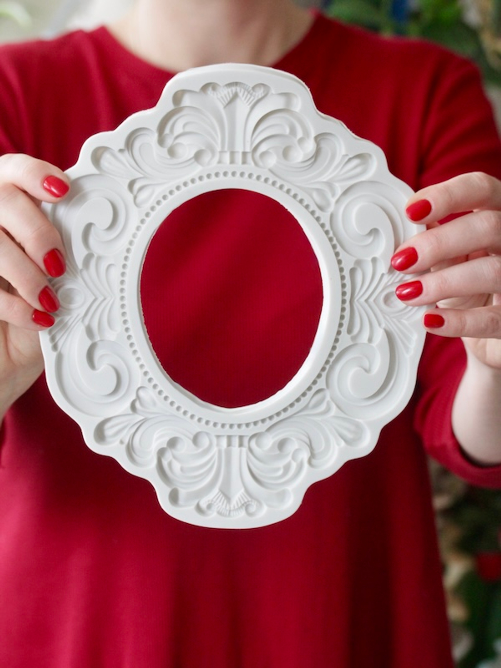 Молд силиконовый "Большая овальная рамка"