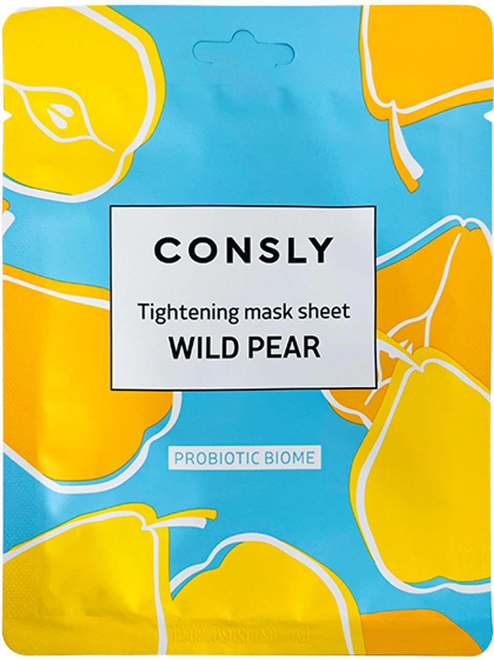 Consly Маска тканевая с экстрактом груши для жирной кожи - Probiotic Biome Tightening Wild Pea, 25мл