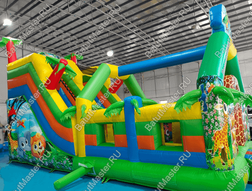 Коммерческий надувной батут «Приключение в мире животных», 8*4*5 м.