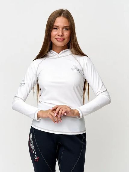 Футболка рашгард лонгслив Sargan Агидель Худи UPF 50+ белый