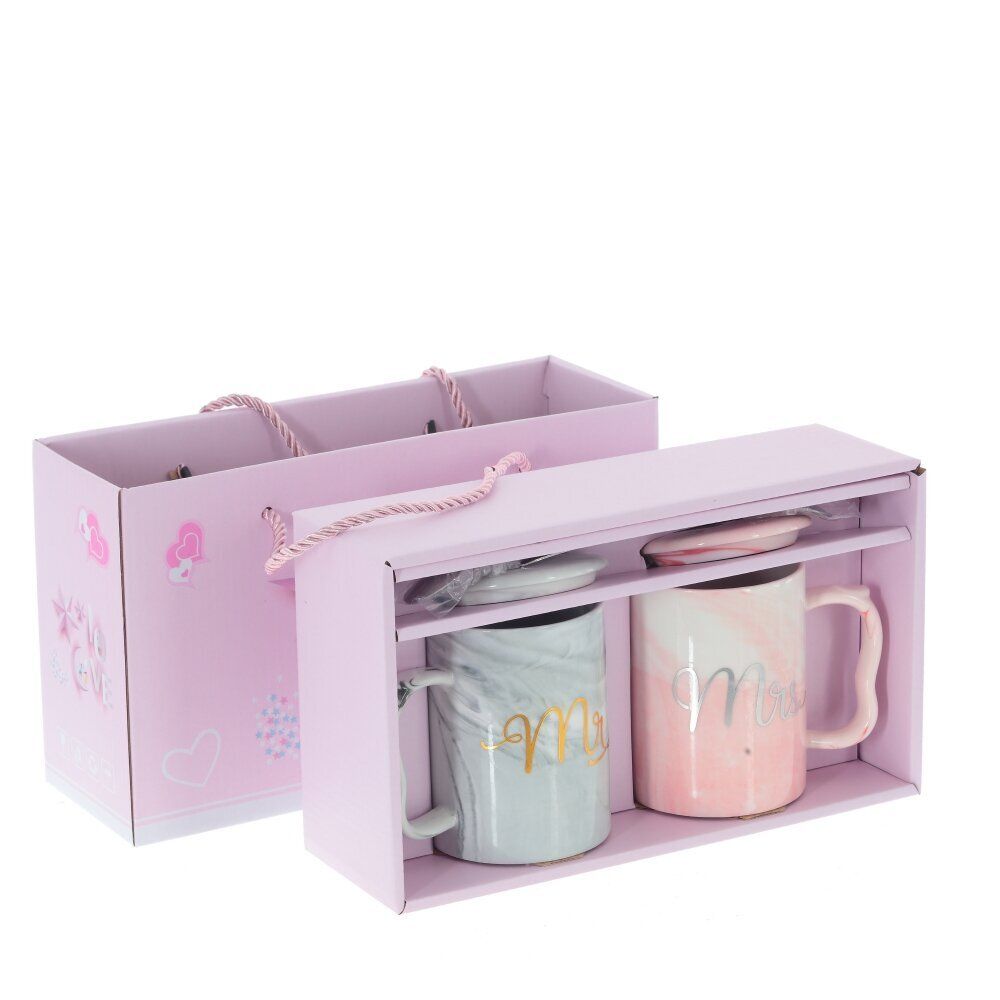 GAEM Набор из 2-х кружек с крышкой и ложкой, 400 мл, L11,5 W8,5 H10,5 см