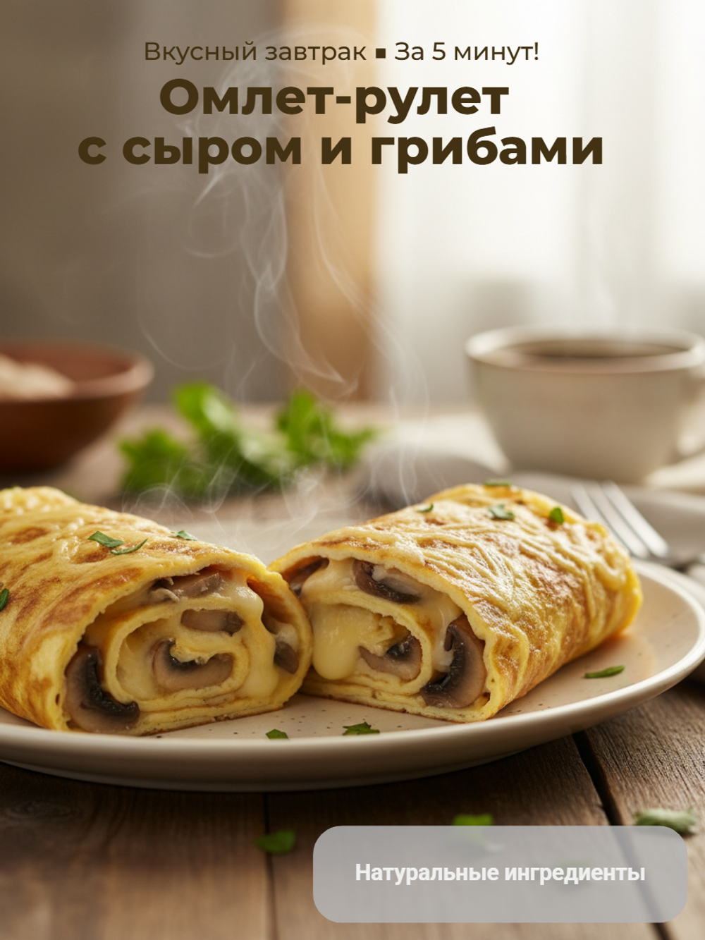 Омлет-рулет с сыром и грибами "С Пылу с Жару" 2 кг