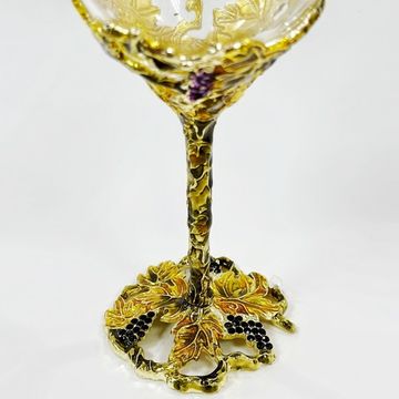 Бокал для вина "Виноград" золото, 350 мл