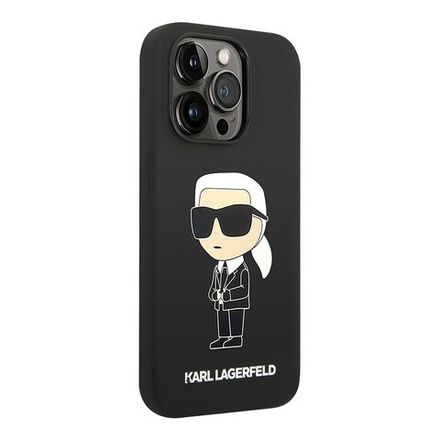 Чехол Karl Lagerfeld Liquid Silicone NFT Karl Ikonik Metal Pin для iPhone 15 Pro Hard Black (Чёрный)