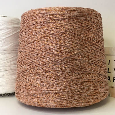 STOCK ITALY хлопок, вискоза, люрекс 530м/100гр. Шнурок Рыжий, люрекс в цвет