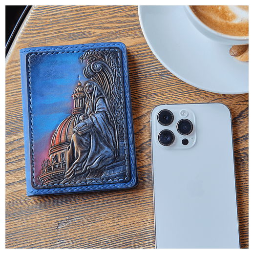 Чехол на паспорт «Городские мотивы» синий