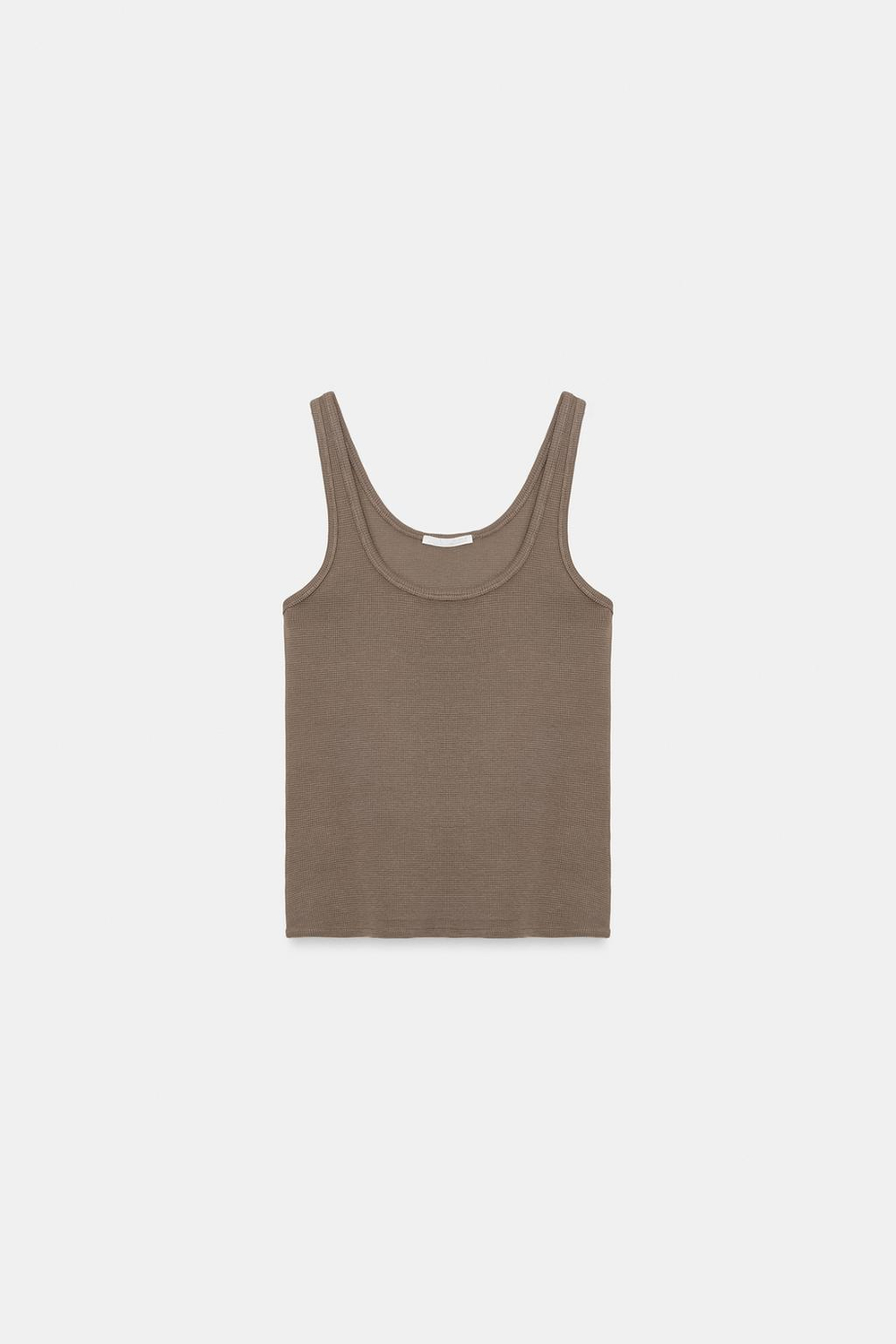 ZARA ТОП БЕЗ РУКАВОВ, СЕРОВАТО-КОРИЧНЕВЫЙ