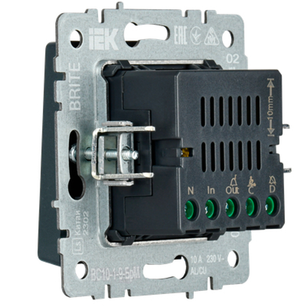BRITE Кнопка звонка с индикацией для отелей 10А ВС10-1-9-БрМ маренго IEK