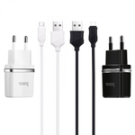 Сетевое зарядное устройство 2 в 1 Hoco C12 для micro USB, 010523 Белый