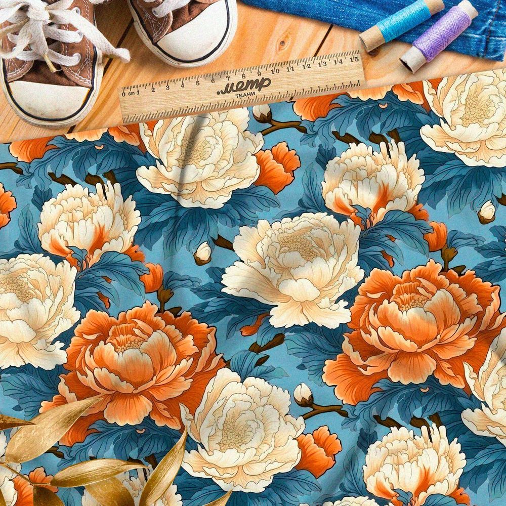 Ткань премиум таффета бархатная роза