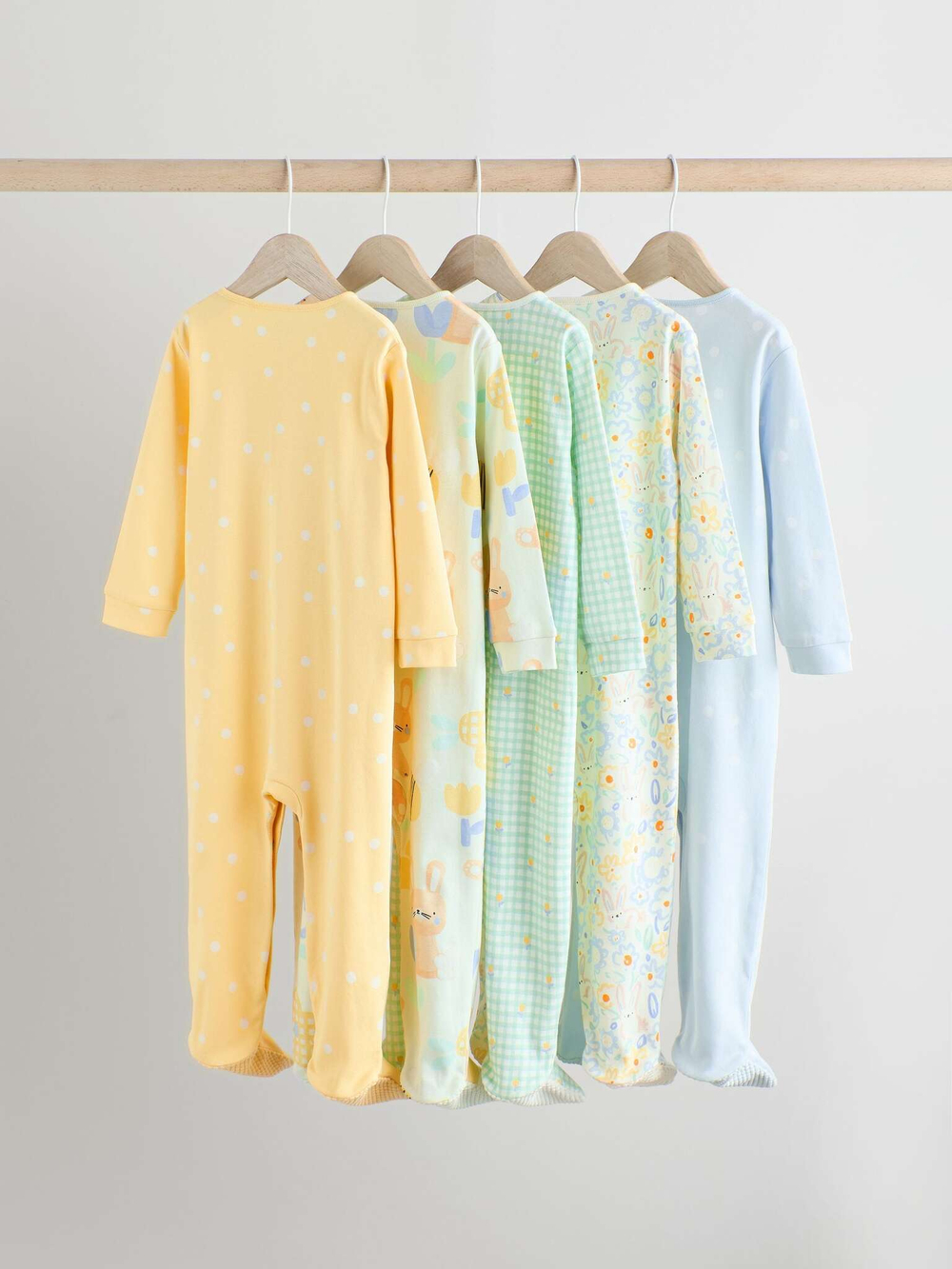 Комбинезон / Cлип для малышей Next E18-363, 5 шт., Светло-зеленый, Светло-желтый, Голубой