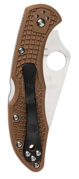 Складной нож Spyderco Delica Flat Ground Brown C11FPBN c клинком из стали VG-10, рукоять FRN