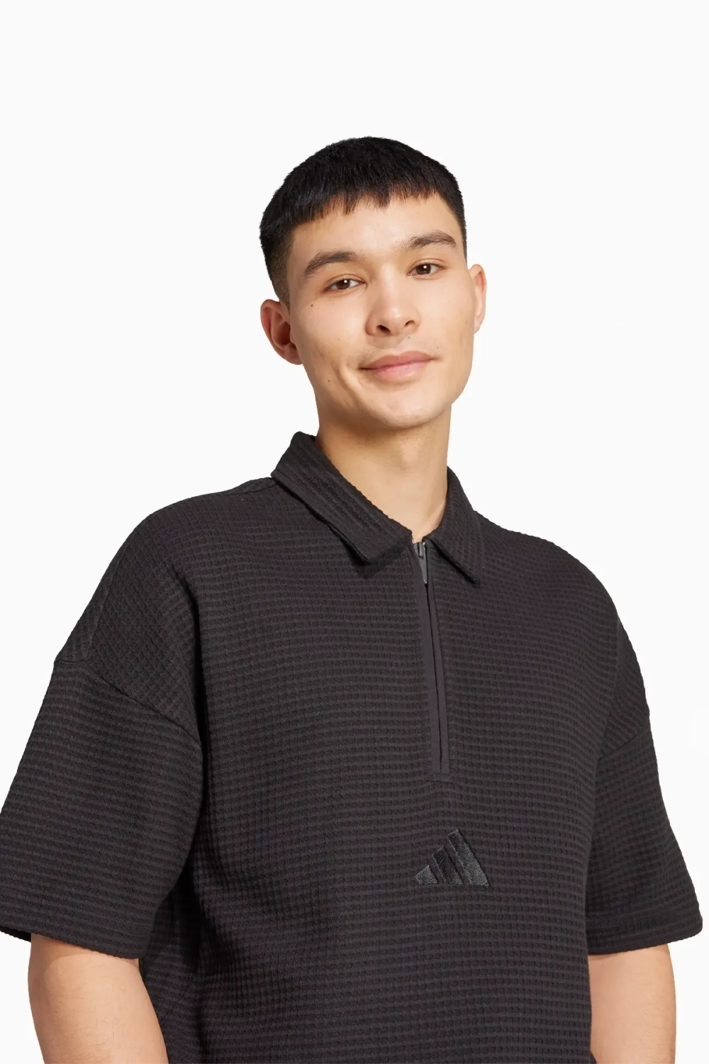 Футболка adidas Waffle Knit Polo Polo - черный