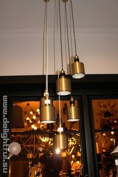 Bert Frank Riddle Chandelier White & Brass