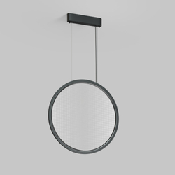 Подвесной светильник вертикальный VEIL, 35 Вт, ?600?2100 мм, LED 2700-6000K, IP20, пульт Д/У (в комплекте), черный, алюминий, акрил