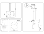 Светильник подвесной LH55278/7 BS/FR латунь/белый матовый E14*7 max 40W D640*1390