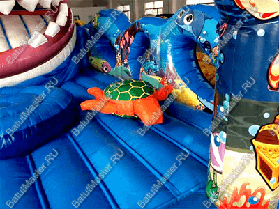 Коммерческий надувной батут "Акула-робот"