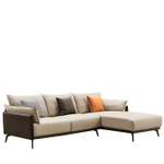 Диван ELEGANTE NAPPA SF015 угловой (3-х местный правый угол) бежевый/коричневый