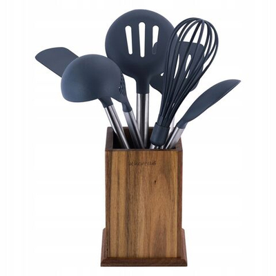 Набор кухонных принадлежностей 7 пр, силикон, на подставке, Kamille, 5034