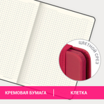 Блокнот А5 (148х218 мм) BRAUBERG "DUO" под кожу с резинкой 80 л. клетка бордовый/бирюзовый (2 штуки в упаковке)