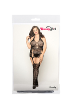 Костюм-сетка и стринги Candy Girl Kandy черные 2XL