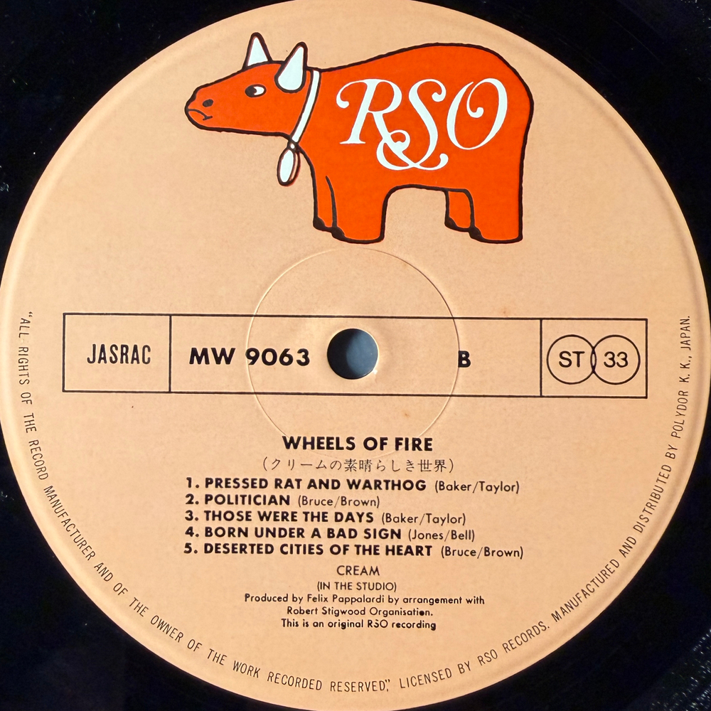 Cream ‎– Wheels Of Fire 2LP (Япония 1975г.)Т