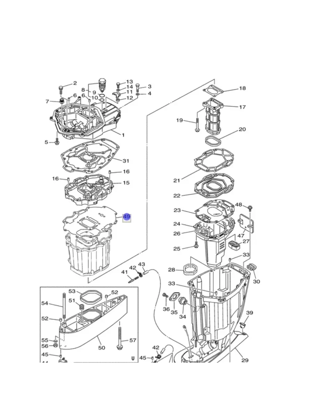 Прокладка поддона для лодочных моторов 69J-15312-01-00