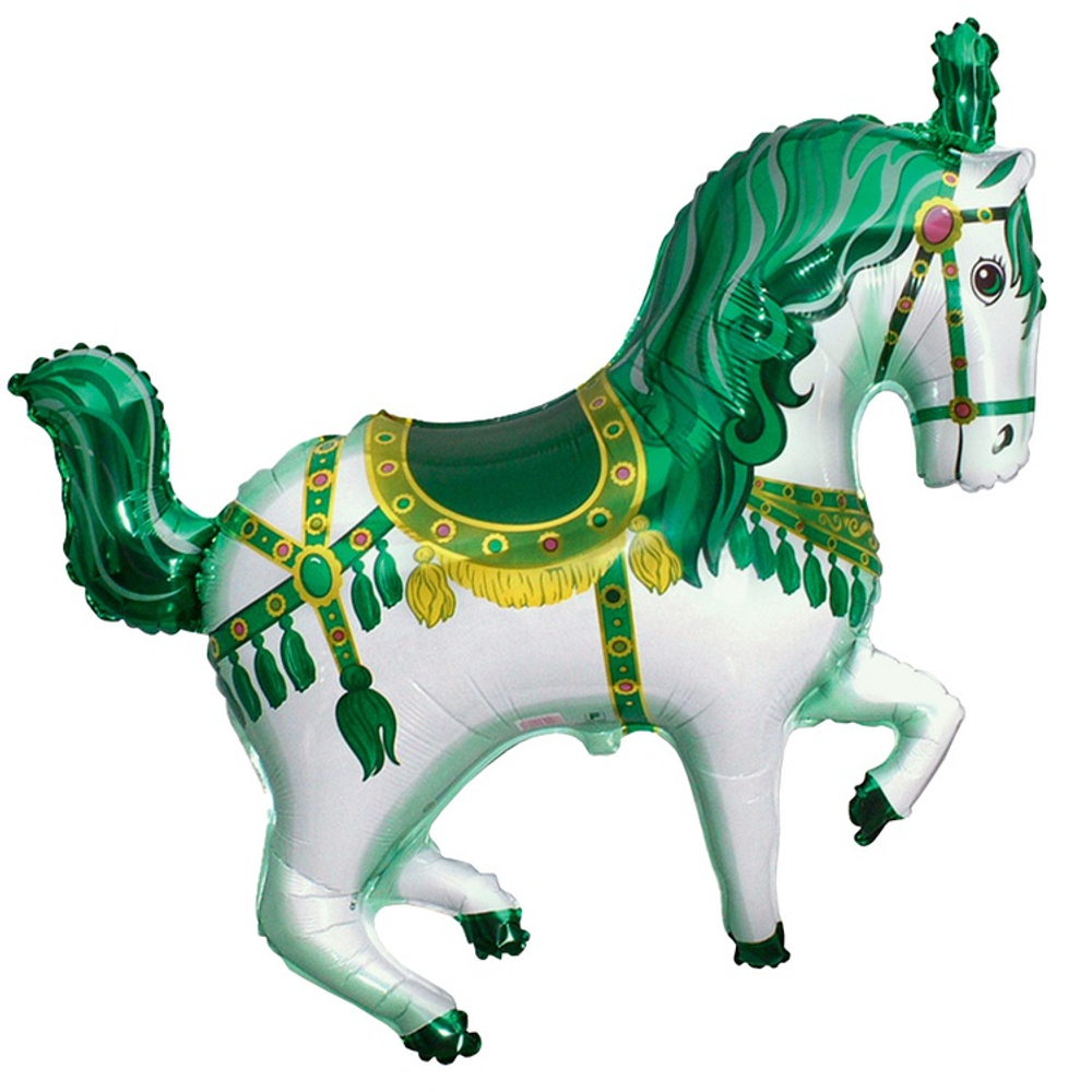 Шар Фольгированный Лошадь цирковая зеленая (Зеленый)