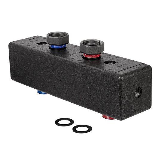 Коллектор Hoobs на 4 отопительных контура с теплоизоляцией, гайки из чугуна (HB-CDF70/125-4)