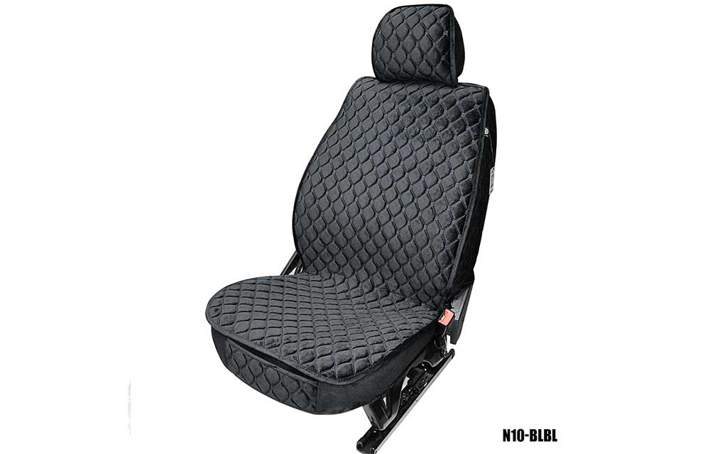 Накидки сидений ПОЛНЫЙ Coolpart MAXIMAL LUX (кт) - N-09-BLBL (Велюр РОМБ) черный/ шов черный