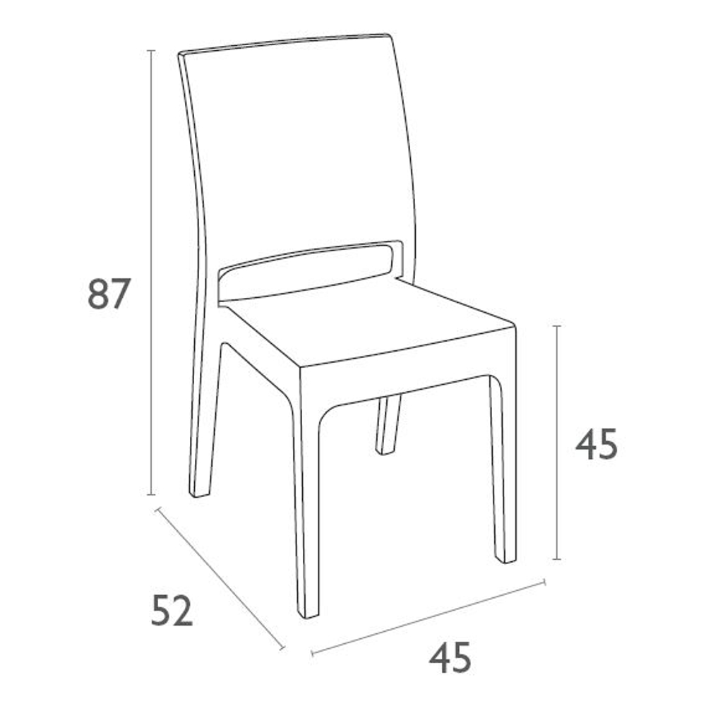 Стул пластиковый плетеный Siesta Contract Florida, антрацит