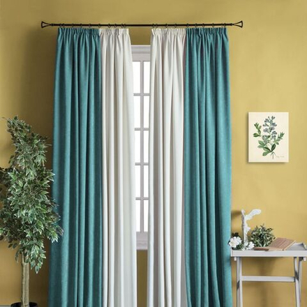 Шторы КЕРТТ (арт. BL01-763-05) - (200х270)х2 см. - белый-бирюзовый