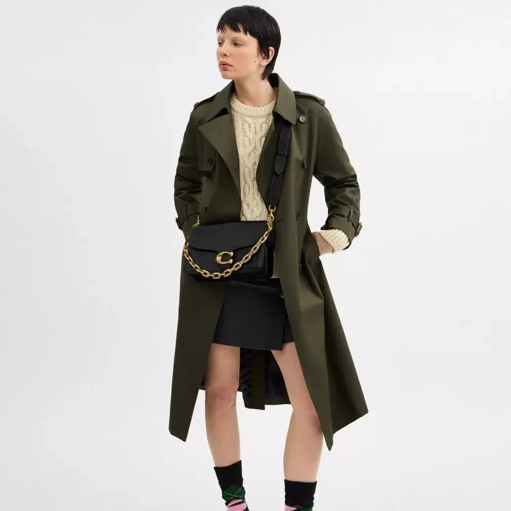 COACH СУМКА ЧЕРЕЗ ПЛЕЧО TABBY CHAIN, ЧЕРНЫЙ