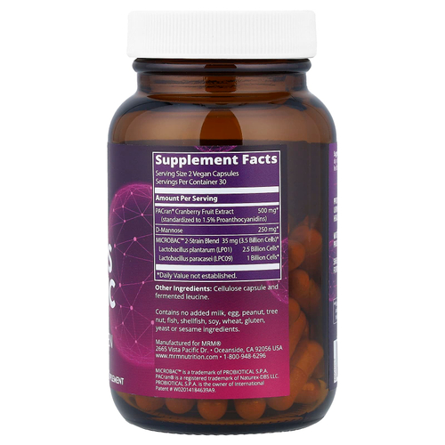 MRM Nutrition, Женский пробиотик, 60 веганских капсул