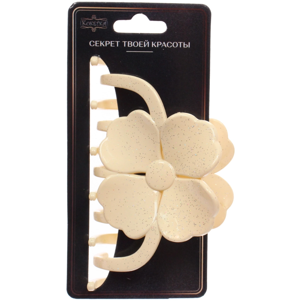 Заколка - краб для волос «AKS - MANTANA», микс 6 цветов, цветок, 11*6см