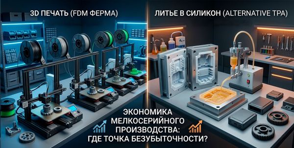 3D-печать или литье в силикон: расчет стоимости партии до 1000 шт