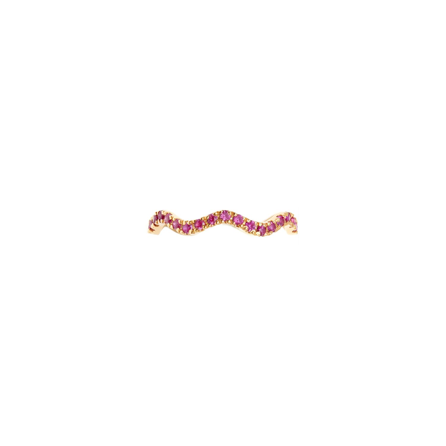Кольцо Wave Pave Ring – Gold Fuchsia