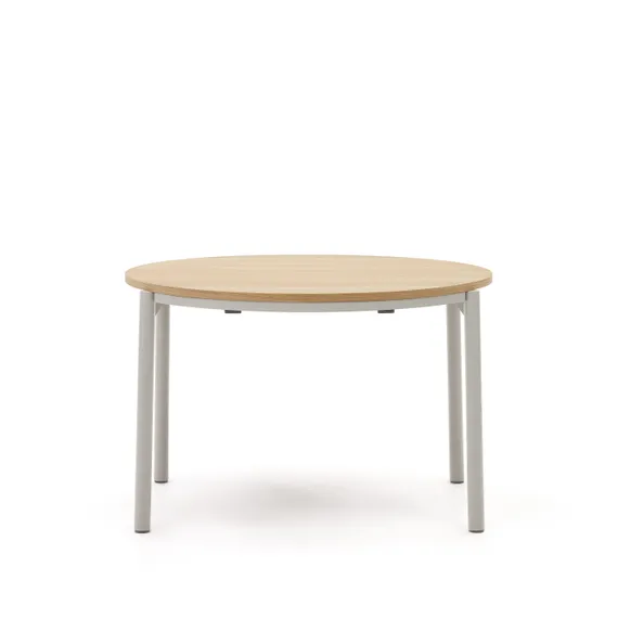 Montuiri раздвижной круглый стол из дубового шпона с серыми ножками