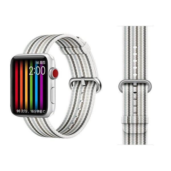 Ремешок COTEetCI W30 Nylon Rainbow Band (WH5251-WG-42) для Apple Watch 44мм/ 42мм Бело-Графитовый