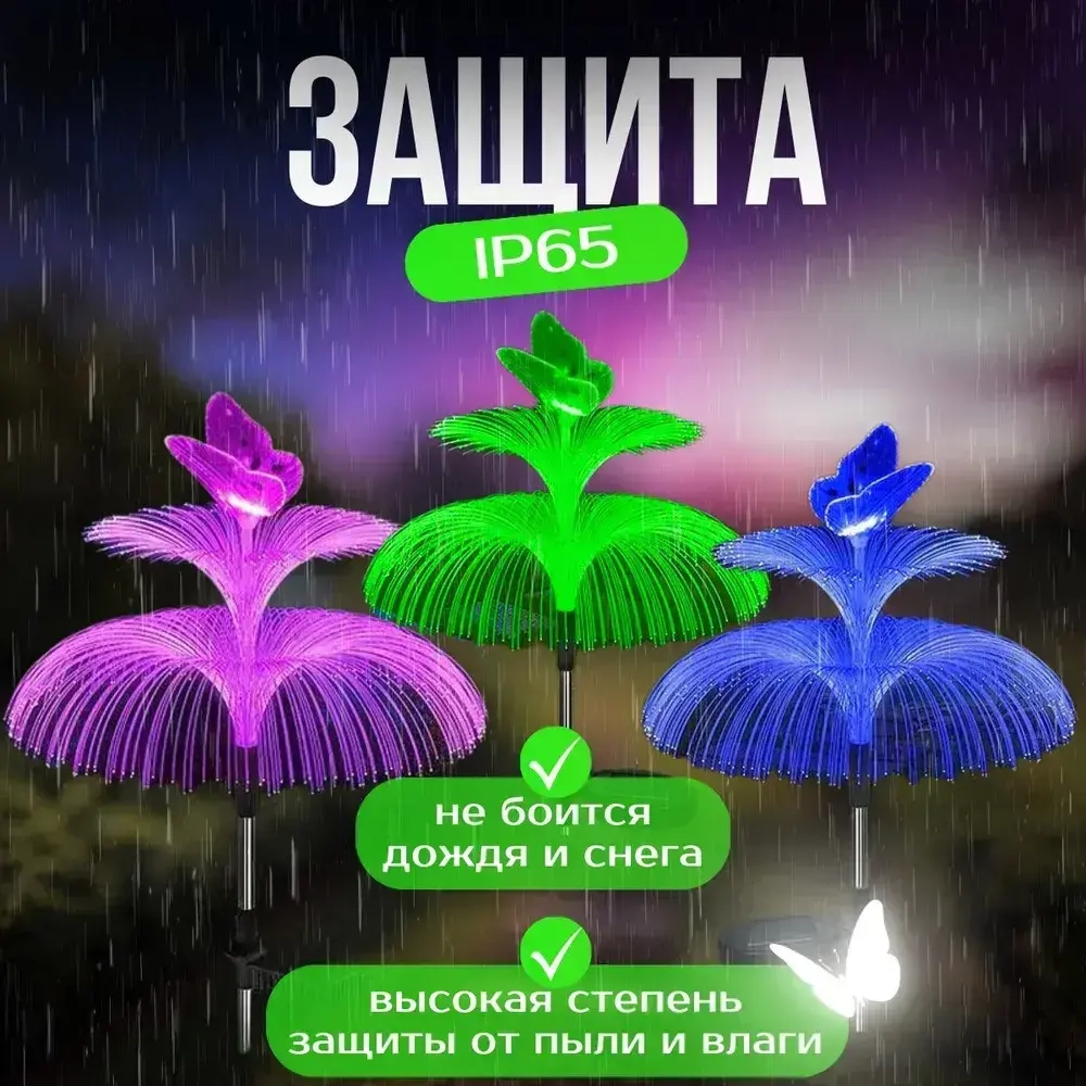 Уличный светильник, светодиодный садовый, бабочка, уличный фонарь для освещения дома сада и дачи
