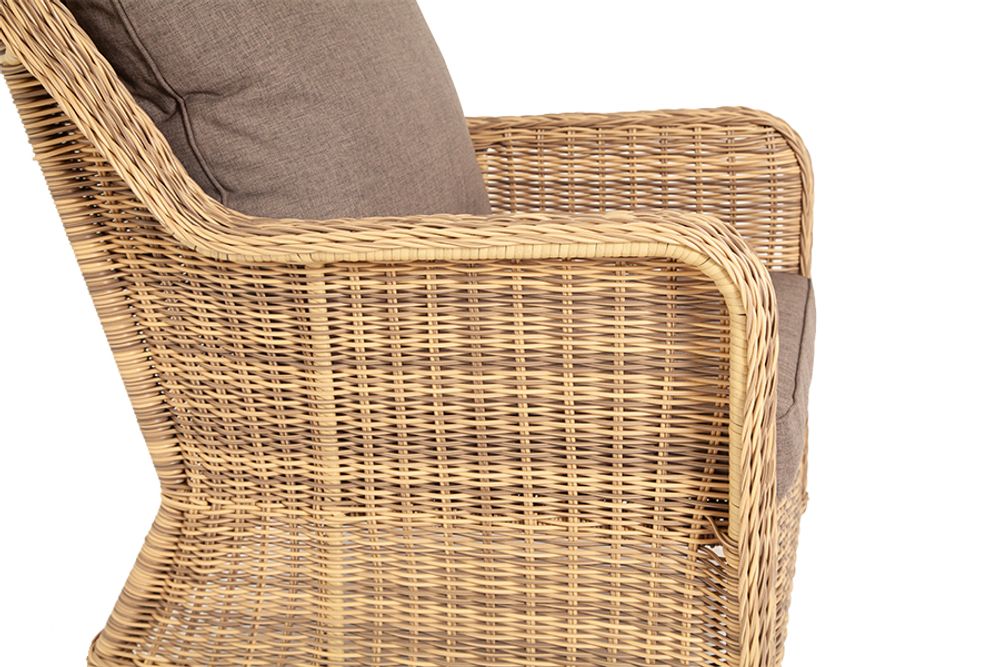 "Гляссе" кресло плетеное из искусственного ротанга, цвет соломенный