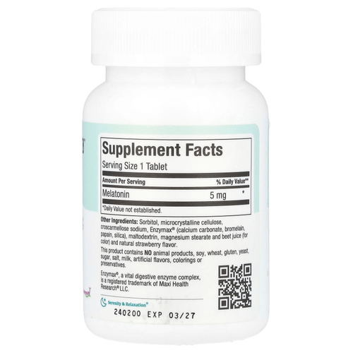 Maxi Health, Mel-O-Chew ™, натуральные ягоды, 5 мг, 100 жевательных таблеток