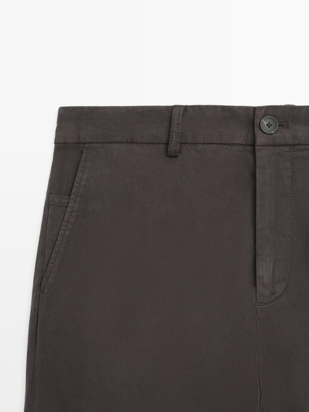 Massimo Dutti Брюки-джоггеры из смесовой хлопковой ткани, коричневый