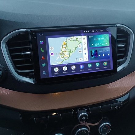 Магнитола для Lada Vesta NG 2023+ (ШГУ, рамка серебристо-черная 9) - Teyes CC3-2K QLed на Android 10, ТОП процессор, 4G SIM-слот, CarPlay